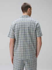 Navy Textured Check Short Sleeve Shirt - Image 3 of 6