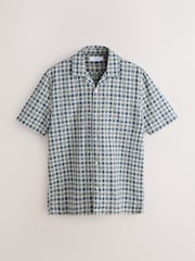 Navy Textured Check Short Sleeve Shirt - Image 5 of 6