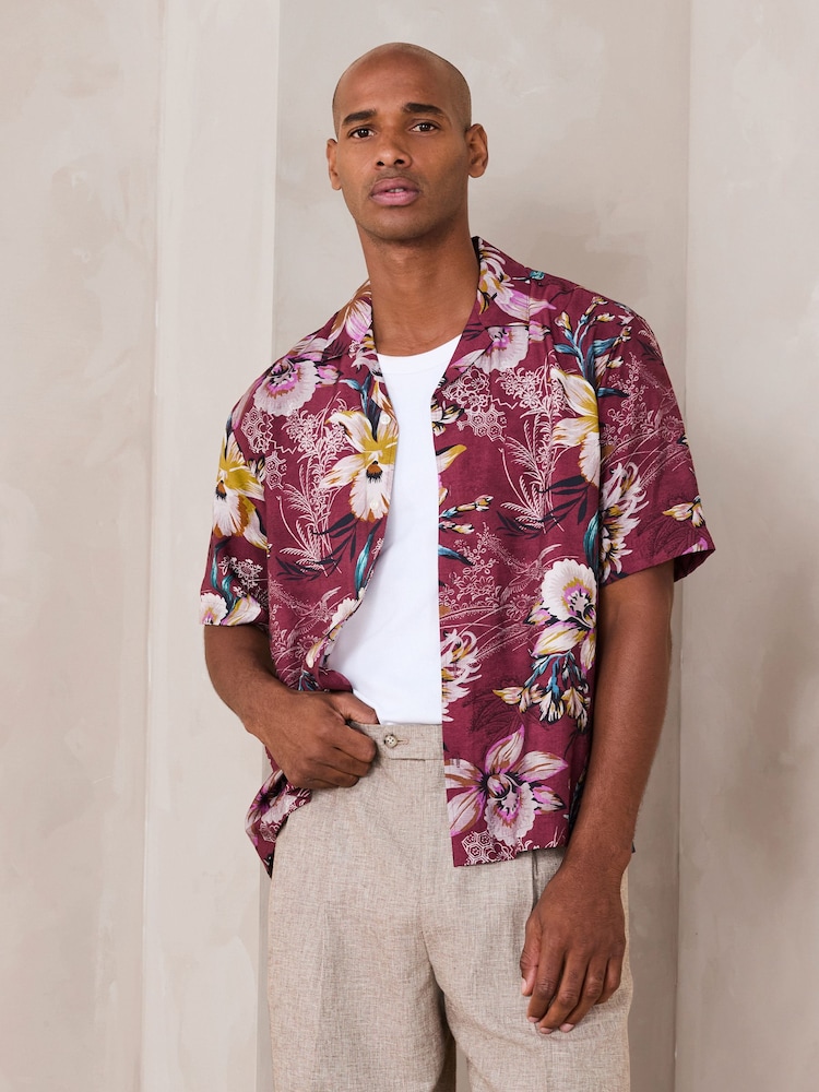 Purple N. Premium Printed Short Sleeve Shirt - Image 1 of 7