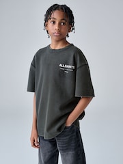 smALLSAINTS Black Oversized Waffle Underground T-Shirt - Image 1 of 9