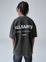 smALLSAINTS Black Oversized Waffle Underground T-Shirt - Image 3 of 9