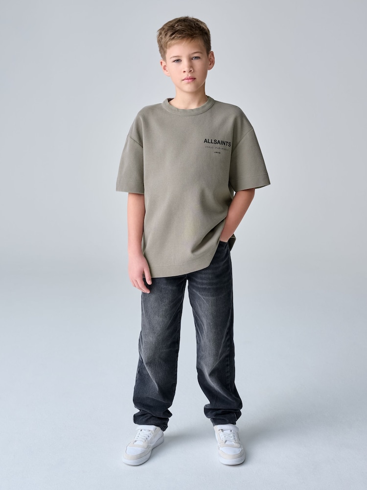 smALLSAINTS Khaki Green Oversized Waffle Underground T-Shirt - Image 1 of 10 smALLSAINTS Khaki Green Oversized Waffle Underground T-Shirt - Image 1 of 10