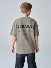 smALLSAINTS Khaki Green Oversized Waffle Underground T-Shirt - Image 4 of 10