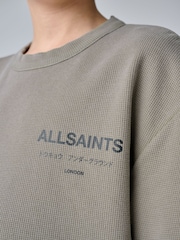 smALLSAINTS Khaki Green Oversized Waffle Underground T-Shirt - Image 5 of 10