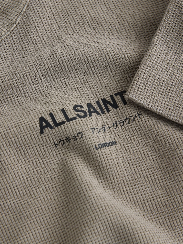 smALLSAINTS Khaki Green Oversized Waffle Underground T-Shirt - Image 6 of 6