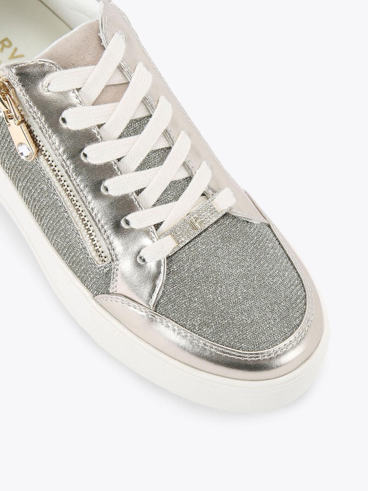 Carvela Silver Lace Up Trainers - Image 5 of 5 Carvela Silver Lace Up Trainers - Image 5 of 5