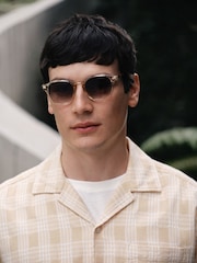 Yellow Textured Check Short Sleeve Shirt - Image 4 of 7