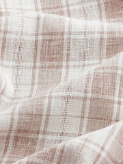 棕色 - 纹理格纹短袖衬衫 - 7的图像6｝