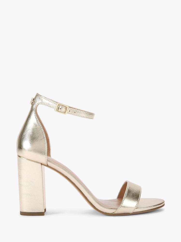 Carvela Gold Block Heel Sandals - Image 2 of 5 Carvela Gold Block Heel Sandals - Image 2 of 5