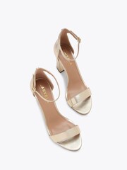 Carvela Gold Block Heel Sandals - Image 3 of 5