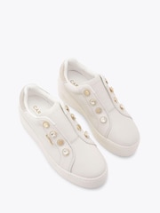 Carvela White Connected Laceless Coin Trainers - Image 2 of 4
