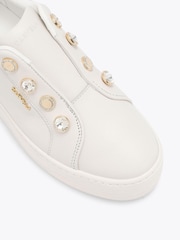 Carvela White Connected Laceless Coin Trainers - Image 3 of 4