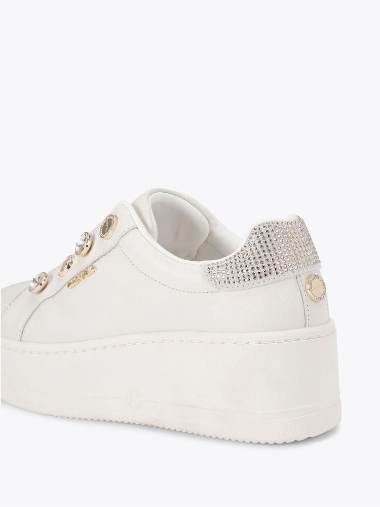 Carvela White Connected Laceless Coin Trainers - Image 4 of 4 Carvela White Connected Laceless Coin Trainers - Image 4 of 4