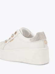 Carvela White Connected Laceless Coin Trainers - Image 5 of 5