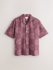 Brown Print Short Sleeve Shirt - Image 6 of 8