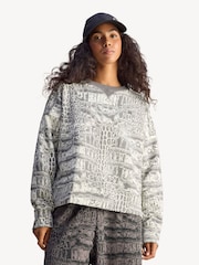 adidas Stella McCartney Cream Loose Snake Print Sweatshirt - Image 1 of 10