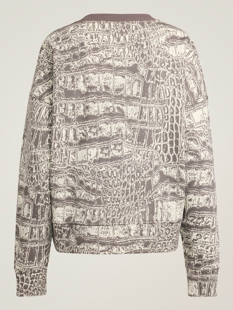 adidas Stella McCartney Cream Loose Snake Print Sweatshirt - Image 10 of 10