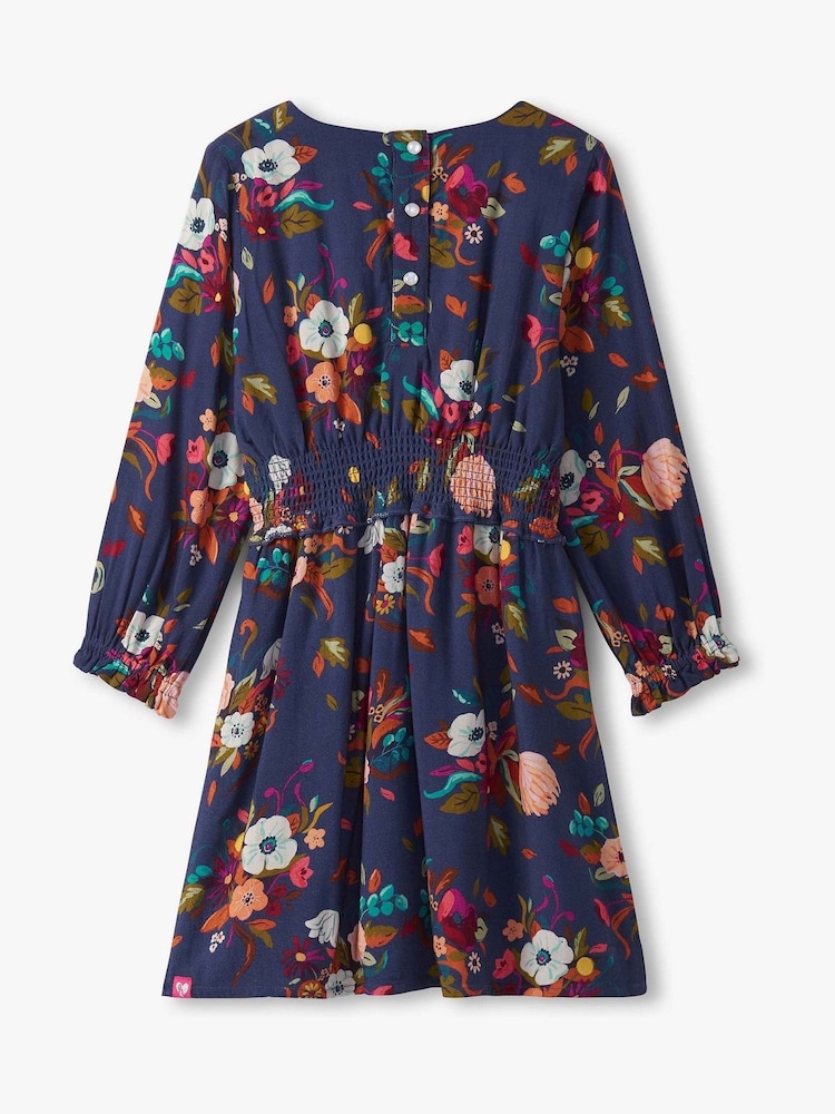 Hatley Blue Fall Floral Special Event Dress - Image 3 of 3 Hatley Blue Fall Floral Special Event Dress - Image 3 of 3