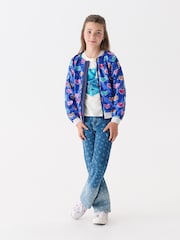 Hatley Blue Busted Hearts Sequin Bomber Jacket - Image 1 of 4