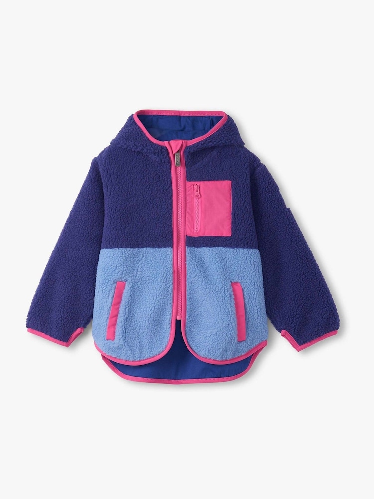 Hatley Blue Faux Sherpa Royal Blue Colourblock Jacket - Image 1 of 2 Hatley Blue Faux Sherpa Royal Blue Colourblock Jacket - Image 1 of 2