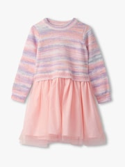 Hatley Pink Pastel Rainbow Fuzzy Mixed Dress - Image 3 of 4
