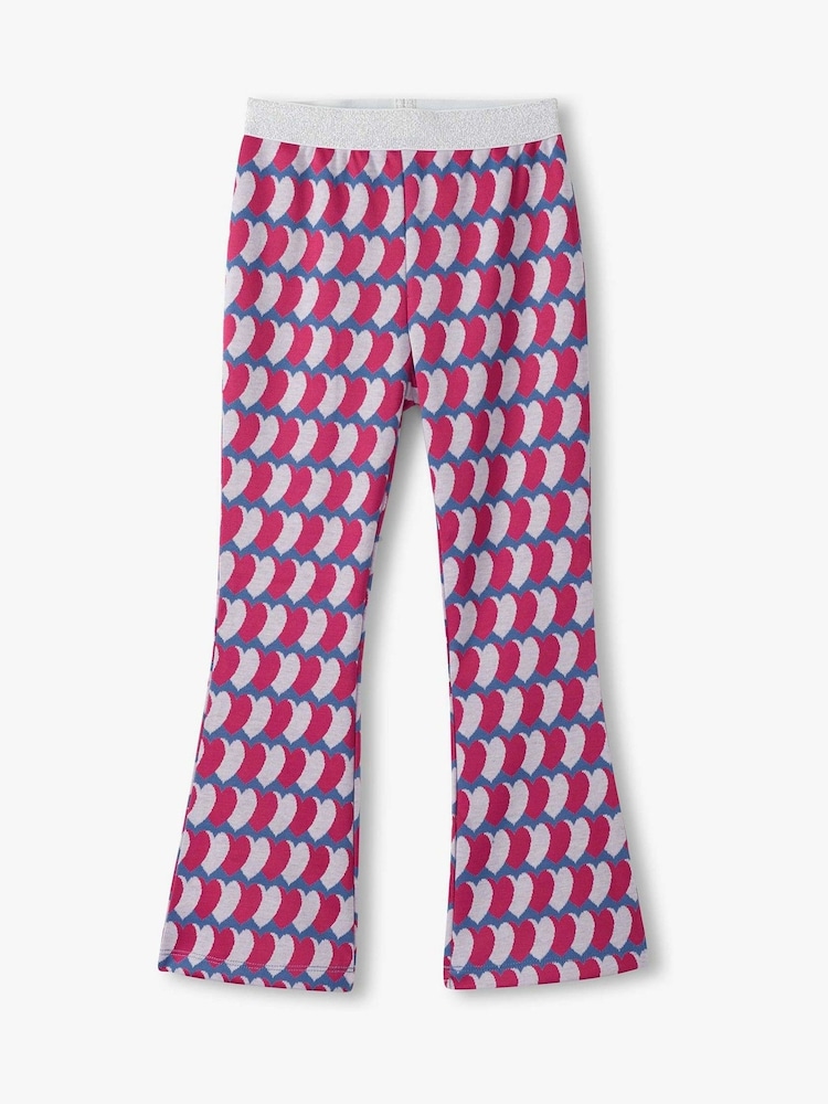 Hatley Pink Graphic Hearts Fun Waist Flare Trousers - Image 4 of 4 Hatley Pink Graphic Hearts Fun Waist Flare Trousers - Image 4 of 4