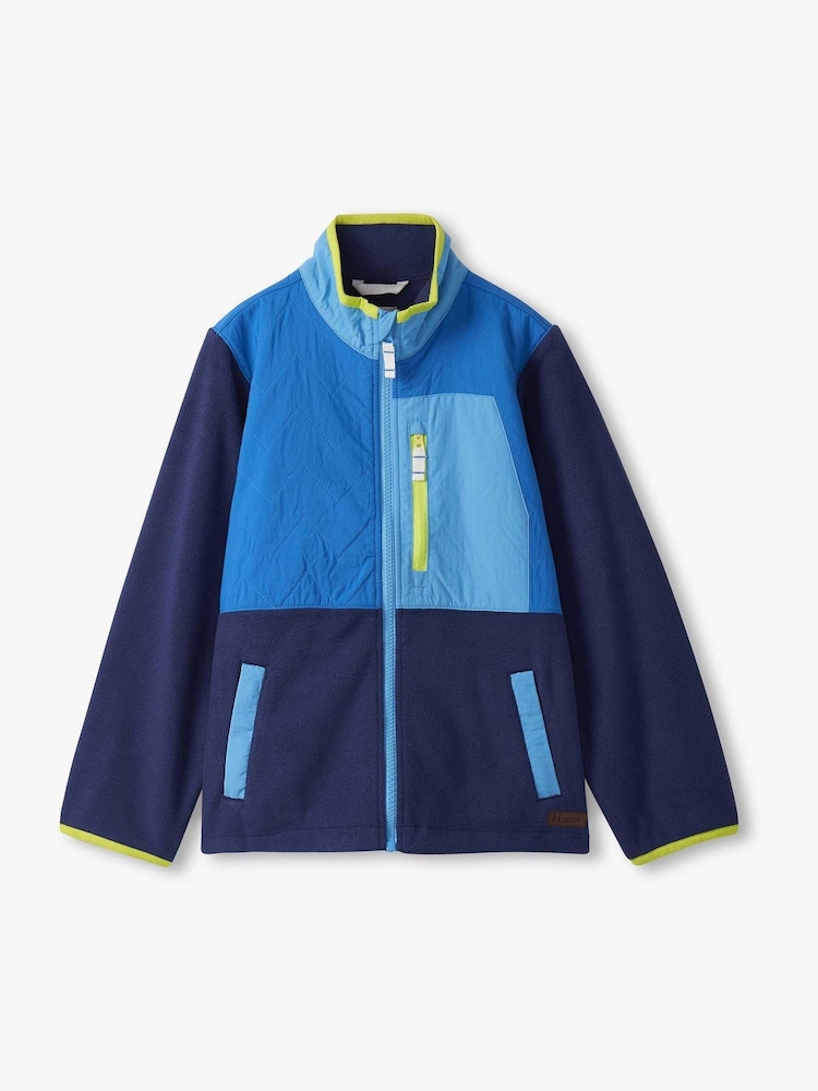 Hatley Blue Polar Fleece Blue Colour Block Jacket - Image 1 of 2 Hatley Blue Polar Fleece Blue Colour Block Jacket - Image 1 of 2