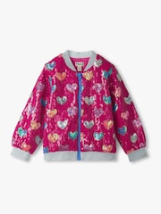 Hatley Pink Busted Hearts Sequin Bomber Jacket - Image 3 of 4
