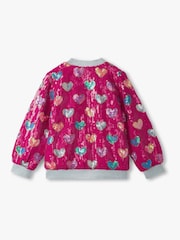 Hatley Pink Busted Hearts Sequin Bomber Jacket - Image 4 of 4