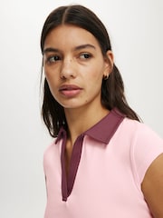 Cotton On Pink Alice Deep V Polo Top - Image 3 of 4