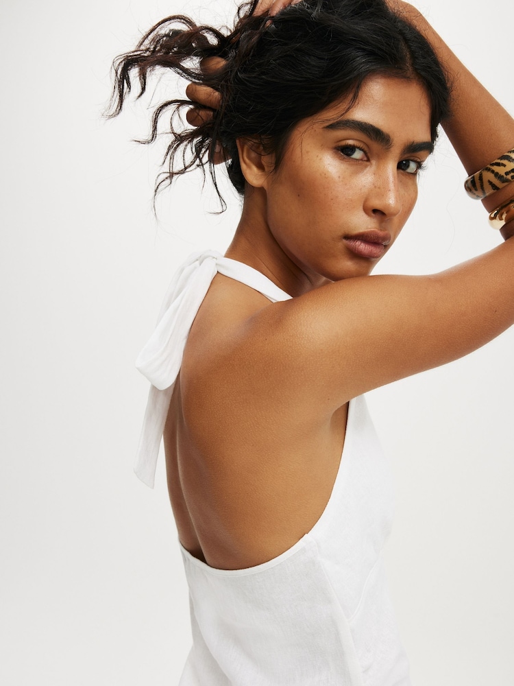 Cotton On White Mini Haven Halter Neck Dress - Image 4 of 4 Cotton On White Mini Haven Halter Neck Dress - Image 4 of 4