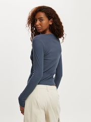 Cotton On Blue Ryan Henley Long Sleeve Top - Image 2 of 4