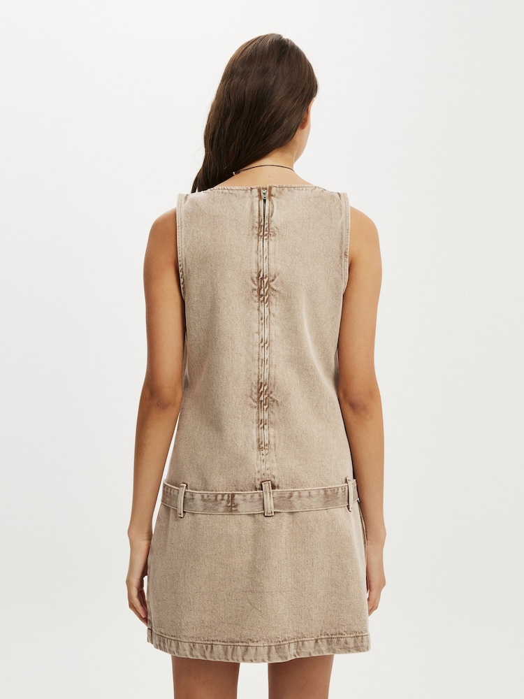 Cotton On Brown Mini Luisa Belted Denim Dress - Image 2 of 4 Cotton On Brown Mini Luisa Belted Denim Dress - Image 2 of 4