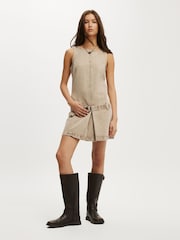 Cotton On Brown Mini Luisa Belted Denim Dress - Image 4 of 4