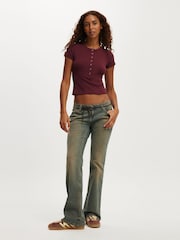 Vermelho - Cotton On Christy Henley T-Shirt - Imagem 4 de 4