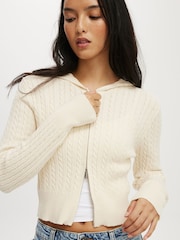 Creme - Cotton On Everfine Double Zip-Up Hoodie - Imagem 3 de 4
