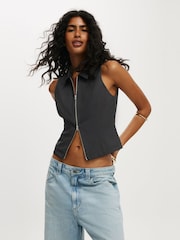 Cotton On Grey Izzy Zip Through Top - Image 1 of 4