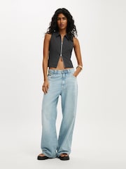 Cotton On Grey Izzy Zip Through Top - Image 4 of 4