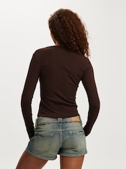 Cotton On Brown Ryan Henley Long Sleeve Top - Image 2 of 4