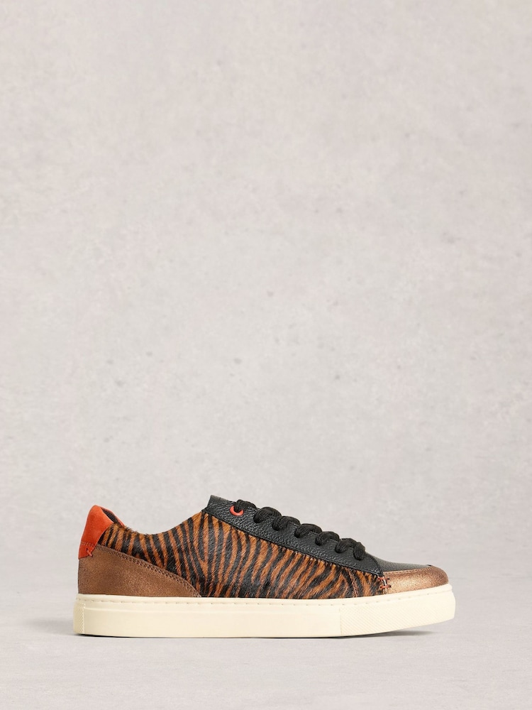 White Stuff Brown Tori Leather Trainers - Image 1 of 4