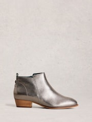 White Stuff Metallic Wide Fit Leather Ankle Boots - Image 1 of 4
