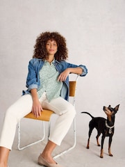 White Stuff Green Sophie Longline Shirt - Image 2 of 6