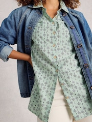White Stuff Green Sophie Longline Shirt - Image 4 of 6