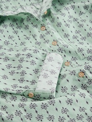 White Stuff Green Sophie Longline Shirt - Image 6 of 6