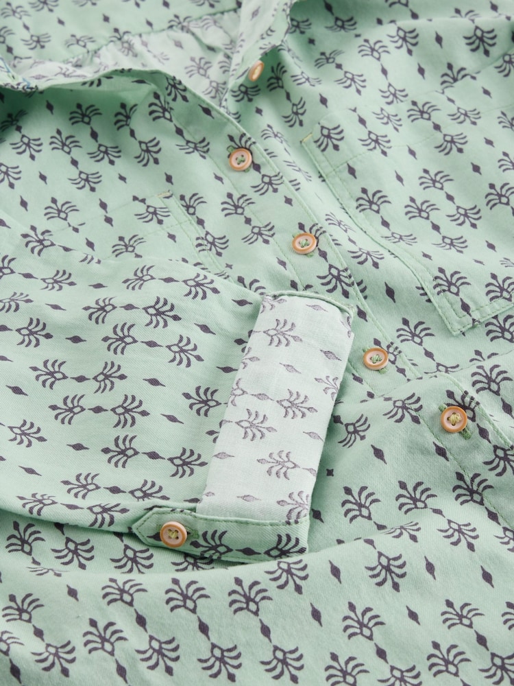 White Stuff Green Sophie Longline Shirt - Image 6 of 6
