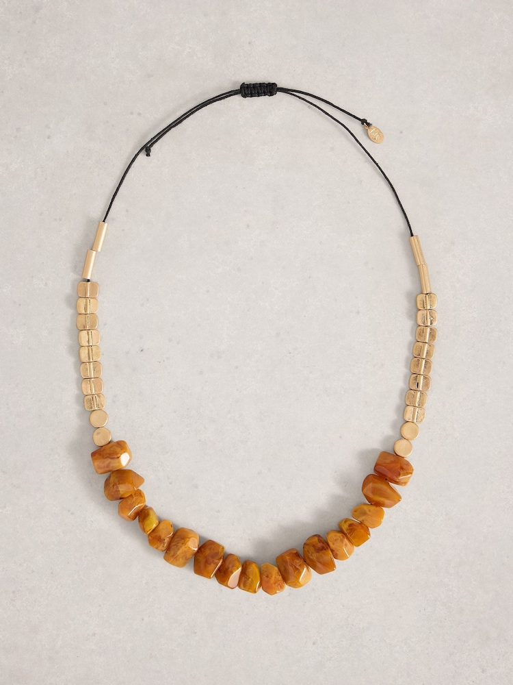 White Stuff Brown Rose Stone Necklace - Image 1 of 2