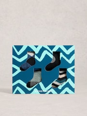 White Stuff Black Hotch Potch Ankle Socks 4 Pack - Image 3 of 4