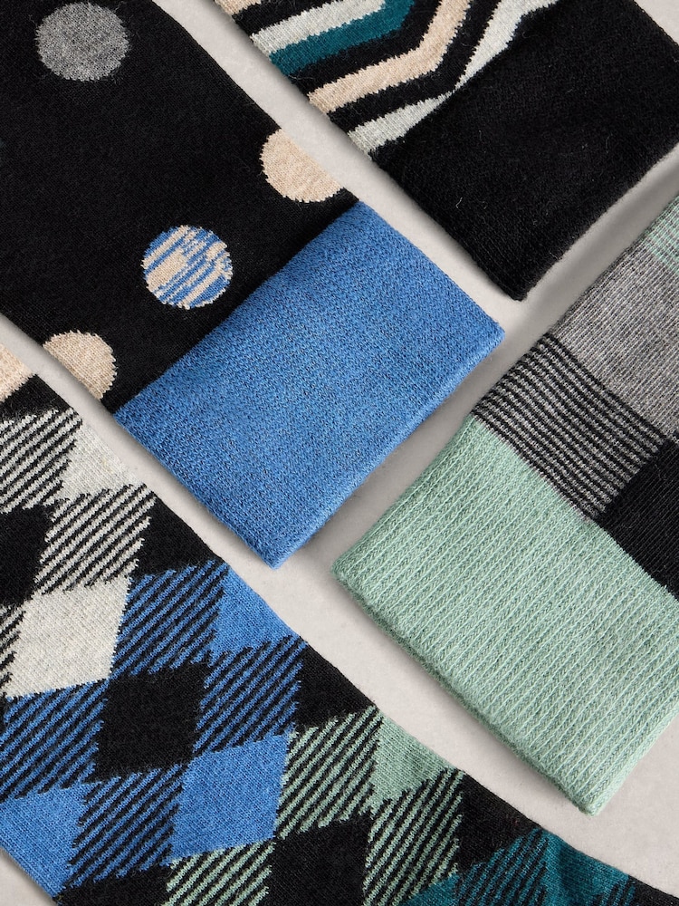 White Stuff Black Hotch Potch Ankle Socks 4 Pack - Image 4 of 4