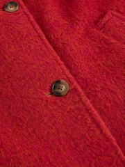White Stuff Red Kelsey Texture Wool Blend Coat - Image 7 of 7