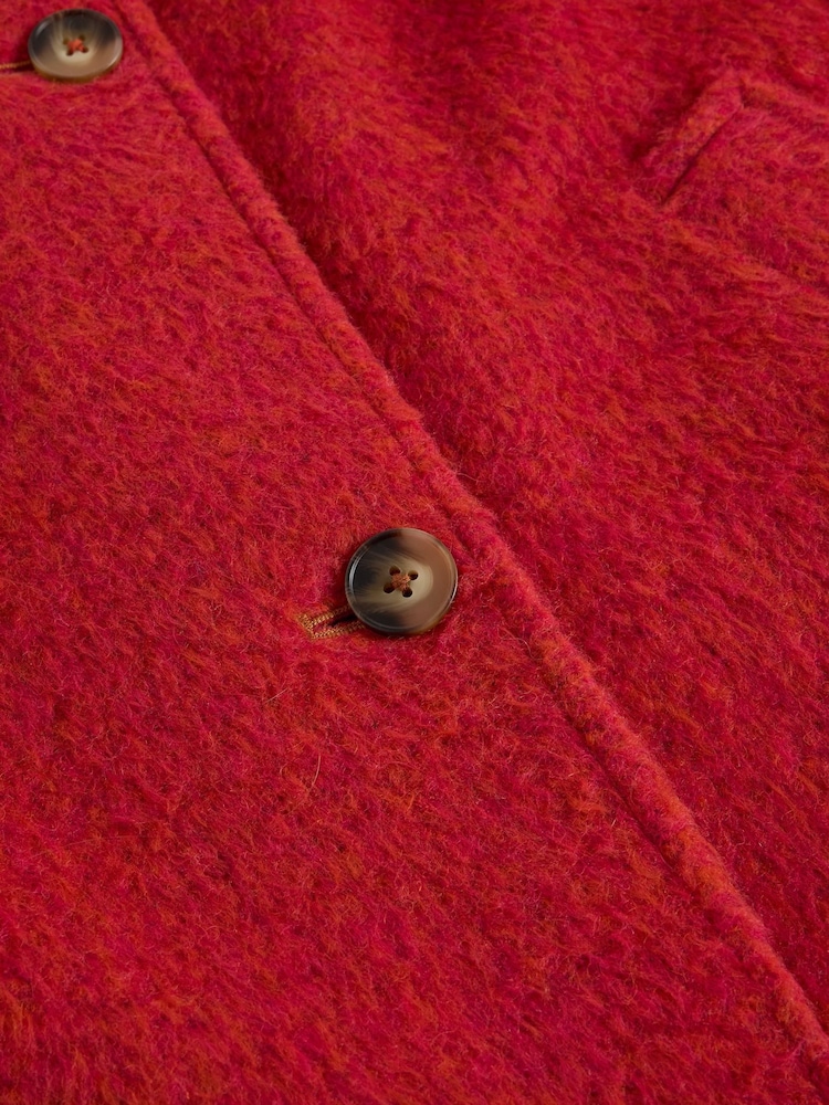 White Stuff Red Kelsey Texture Wool Blend Coat - Image 7 of 7 White Stuff Red Kelsey Texture Wool Blend Coat - Image 7 of 7